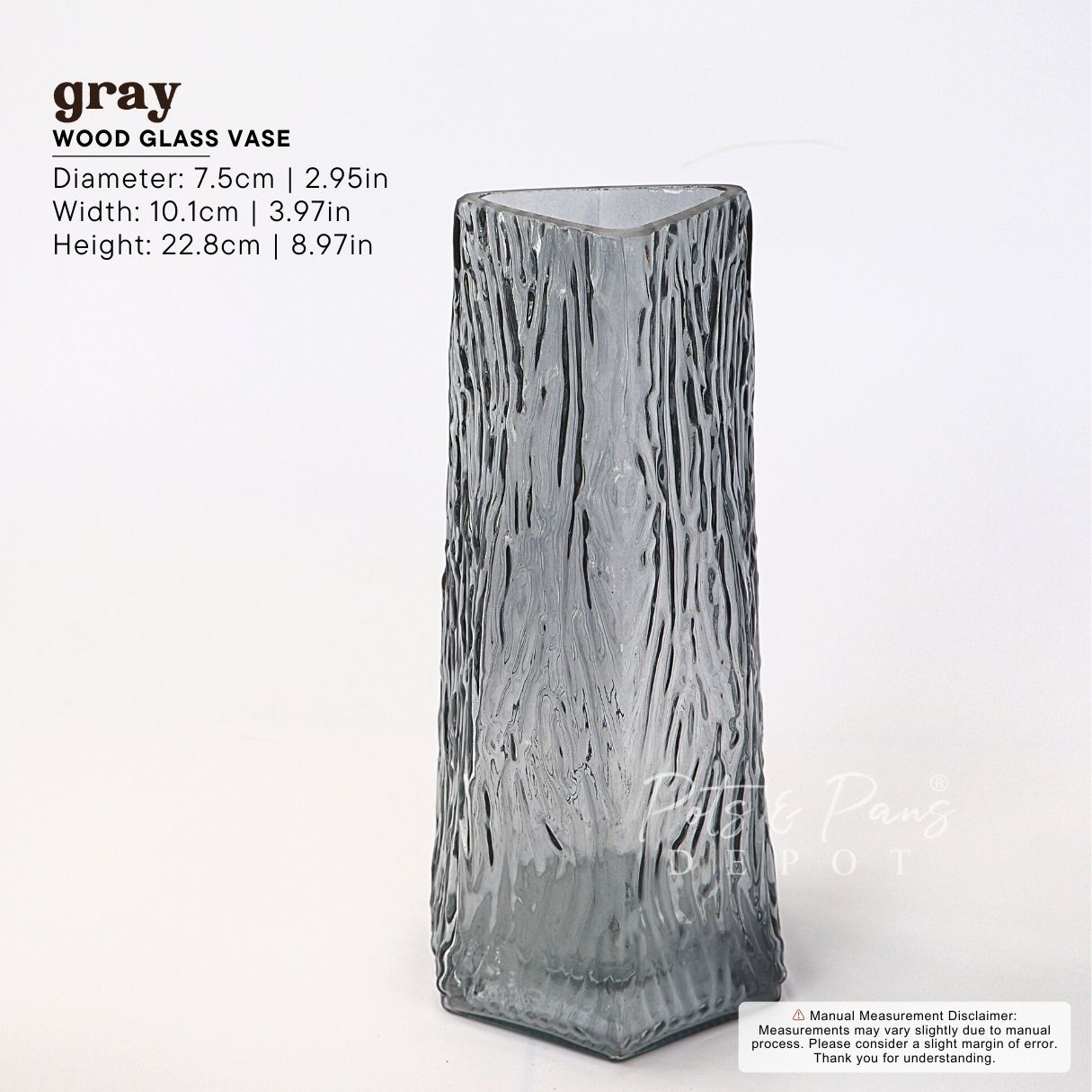 Wood Nordic Textured Glass Vase