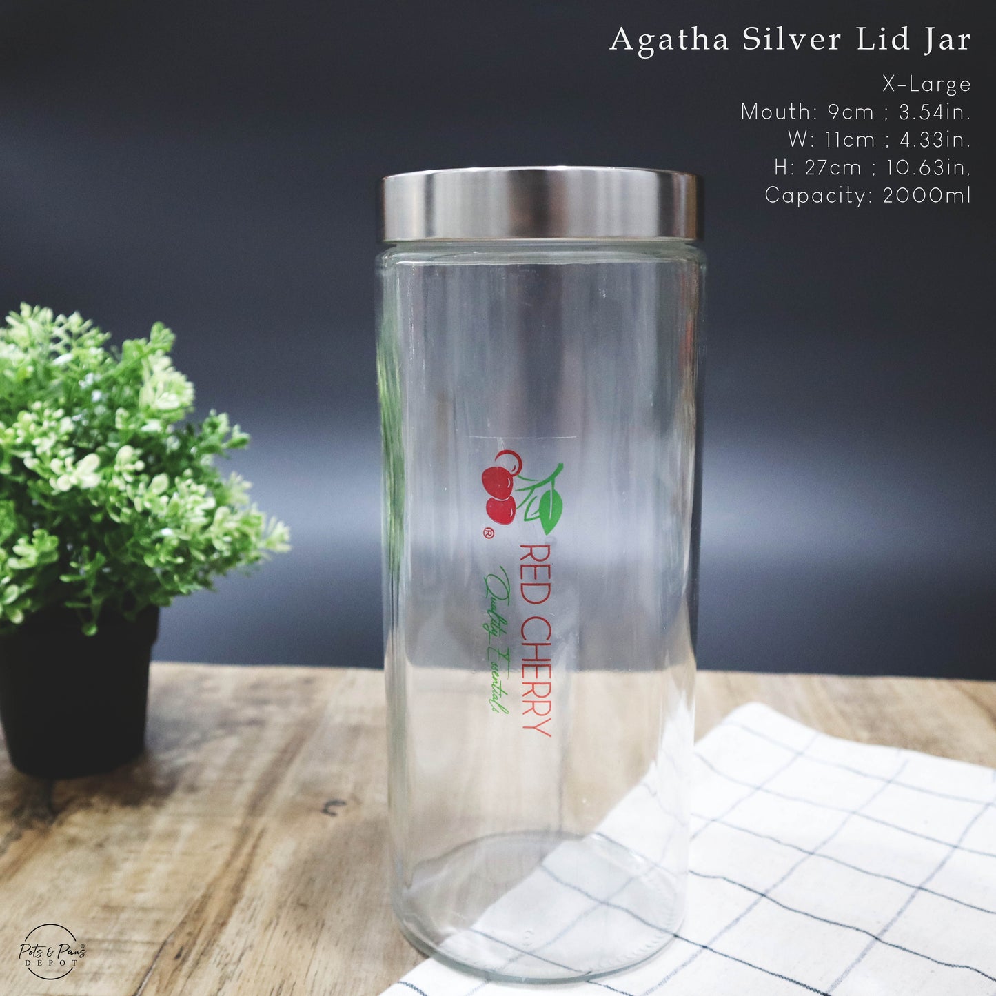 Agatha Silver Lid Jar