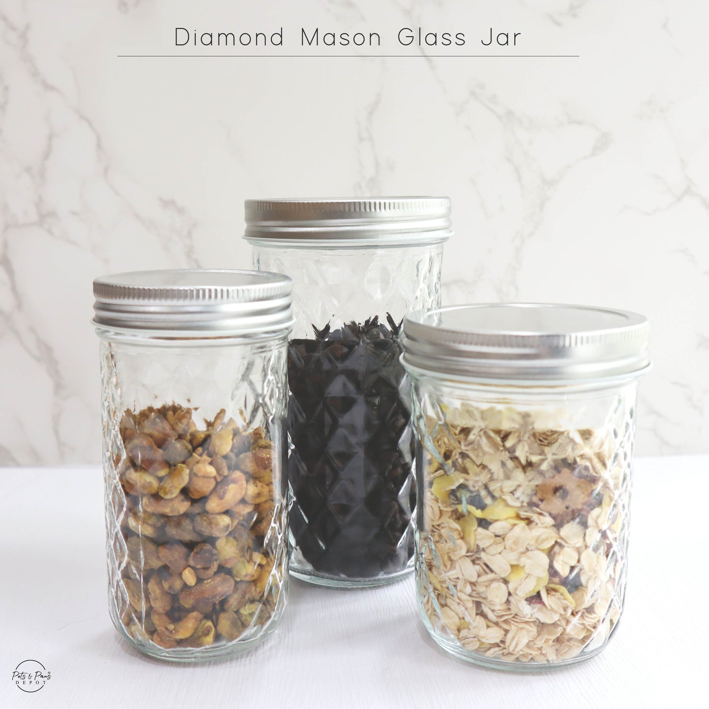 Red Cherry Diamond Mason Glass Jar