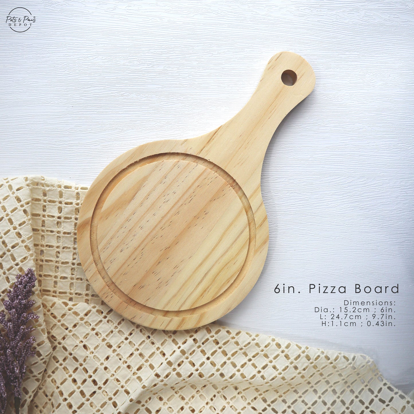 Red Cherry Wooden Pizza Board