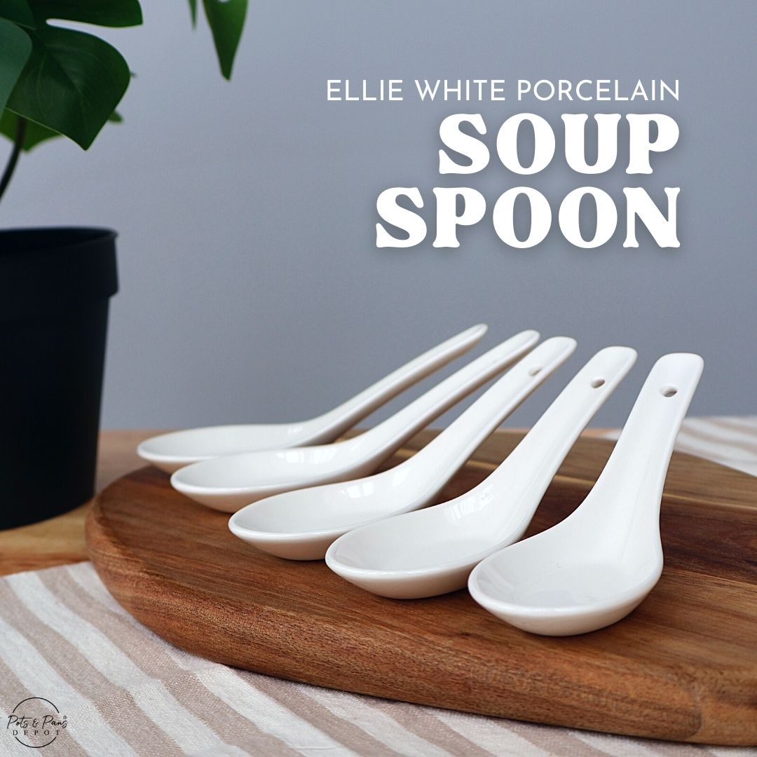 Ellie White Porcelain Soup Spoon