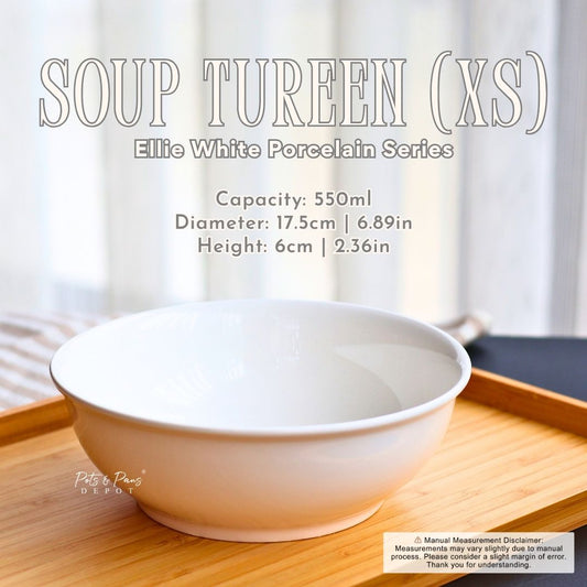 Ellie White Porcelain Soup Tureen Bowl