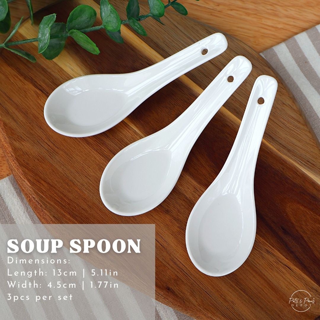 Ellie White Porcelain Soup Spoon