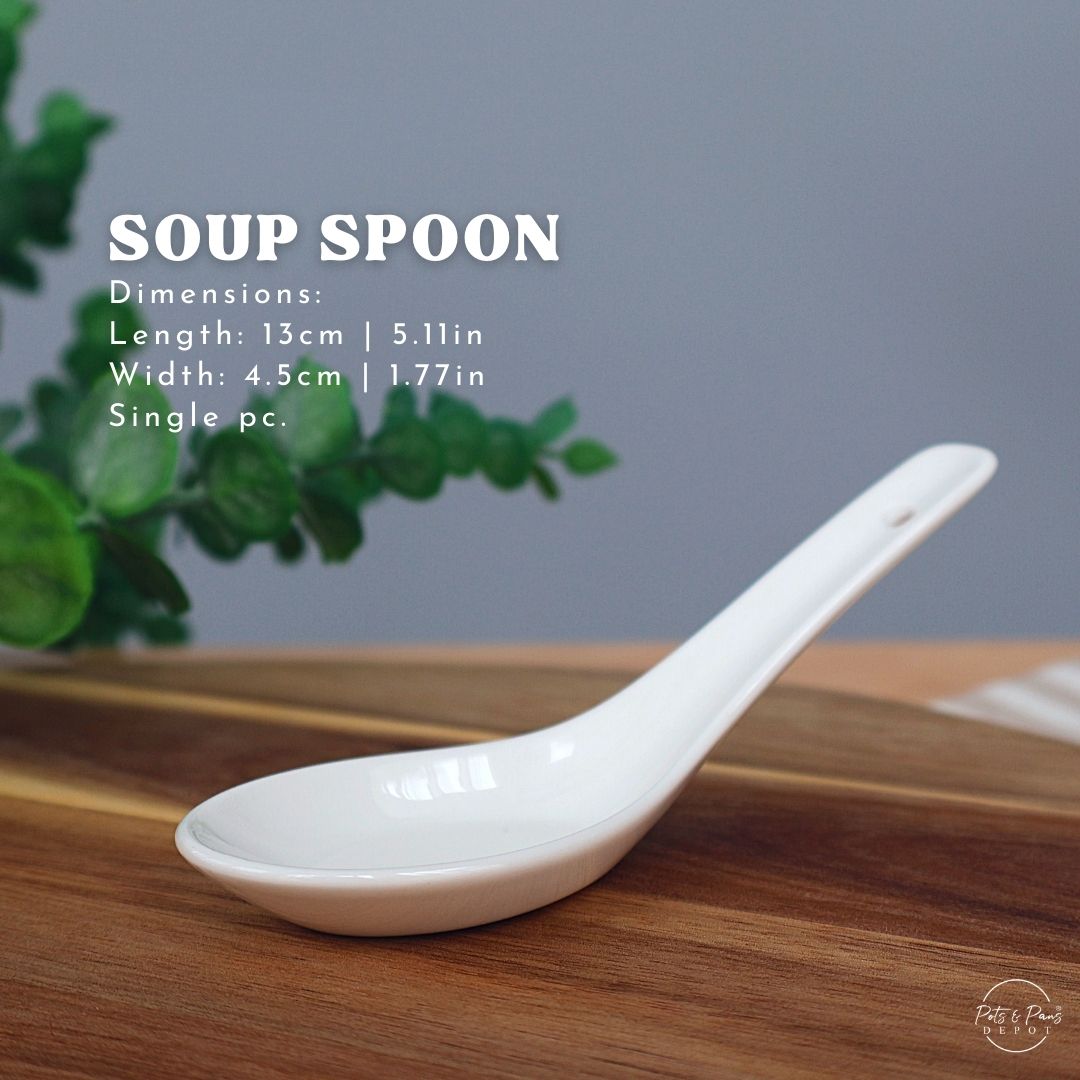 Ellie White Porcelain Soup Spoon