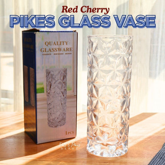 Red Cherry Pikes Glass Vase 525ml