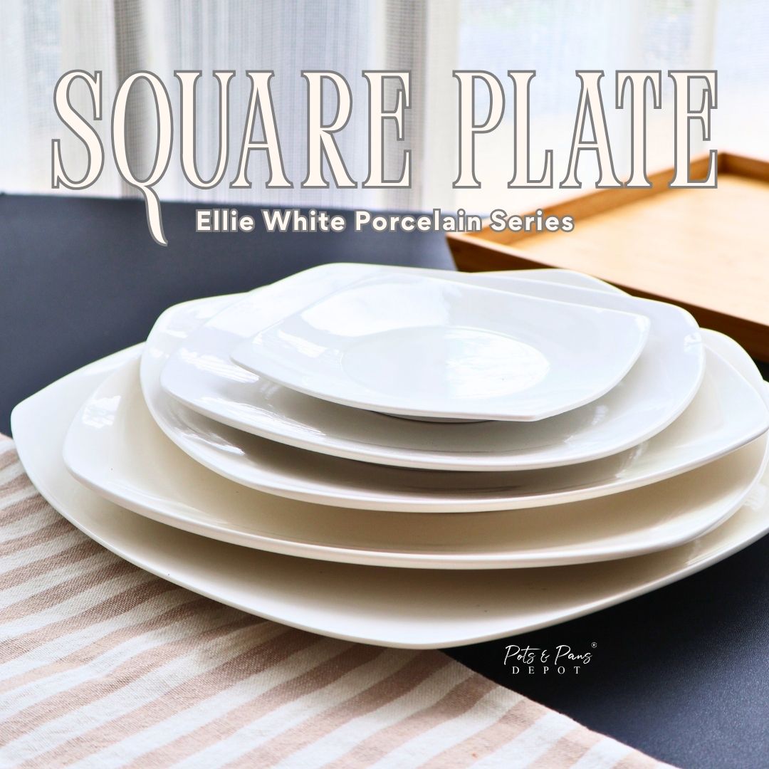 Ellie White Porcelain Square Plate