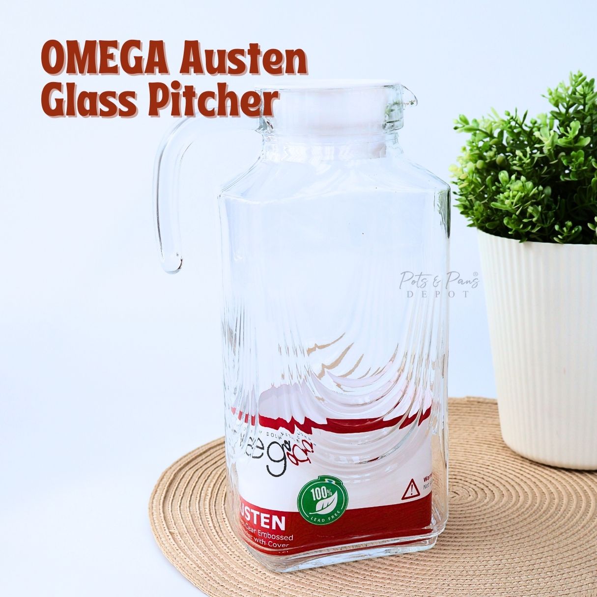 Omega Austen Glass Pitcher 1.8L