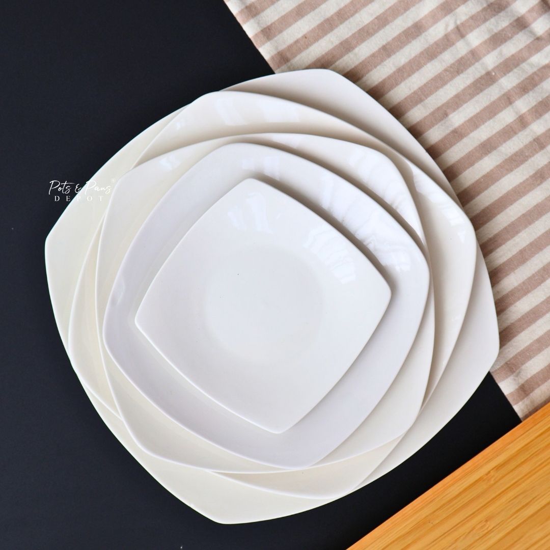 Ellie White Porcelain Square Plate