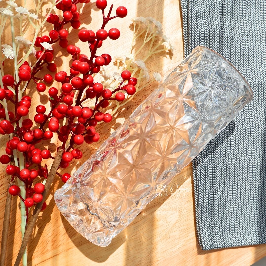 Red Cherry Pikes Glass Vase 525ml