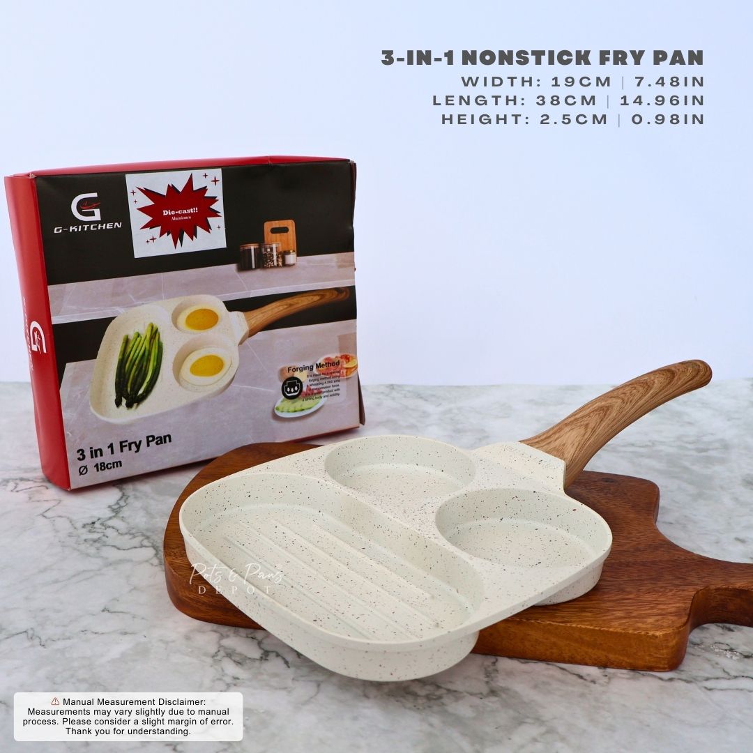 G-Kitchen Nonstick 3 in 1 Fry Pan