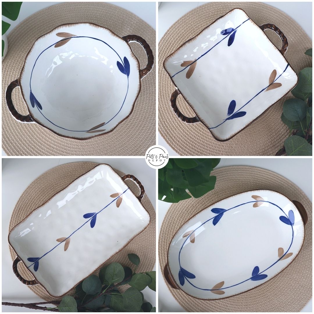 Sachi Porcelain Double Handle Plate