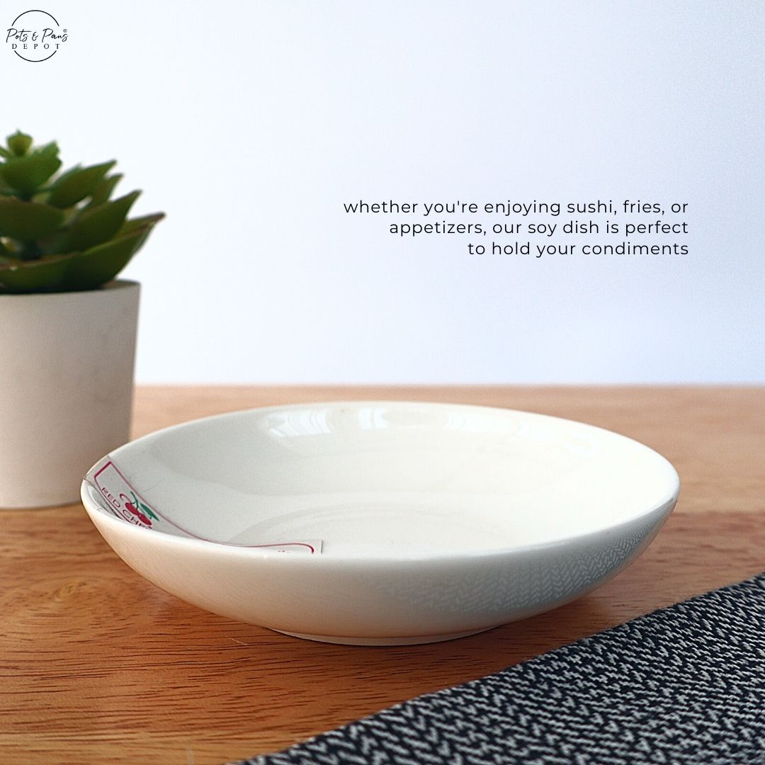 Ellie White Porcelain Soy Dish Plate