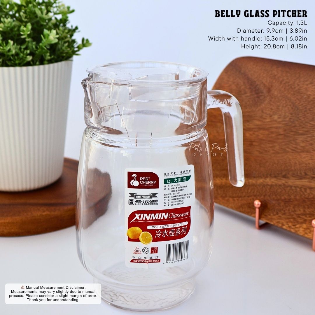 Belly Glass Pitcher 1.3L