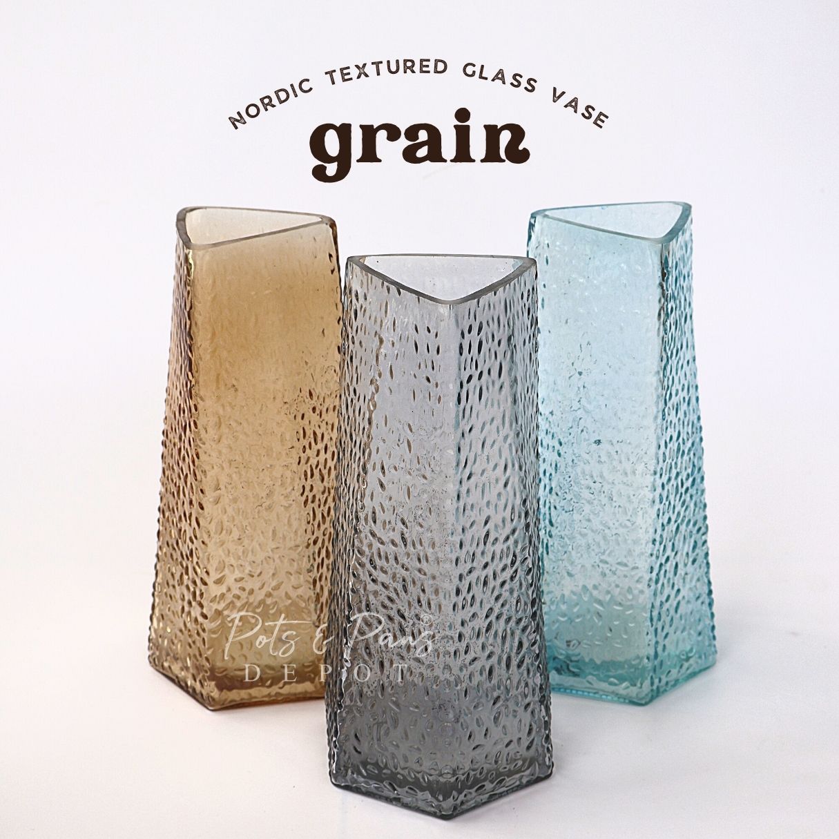 Grain Nordic Textured Glass Vase