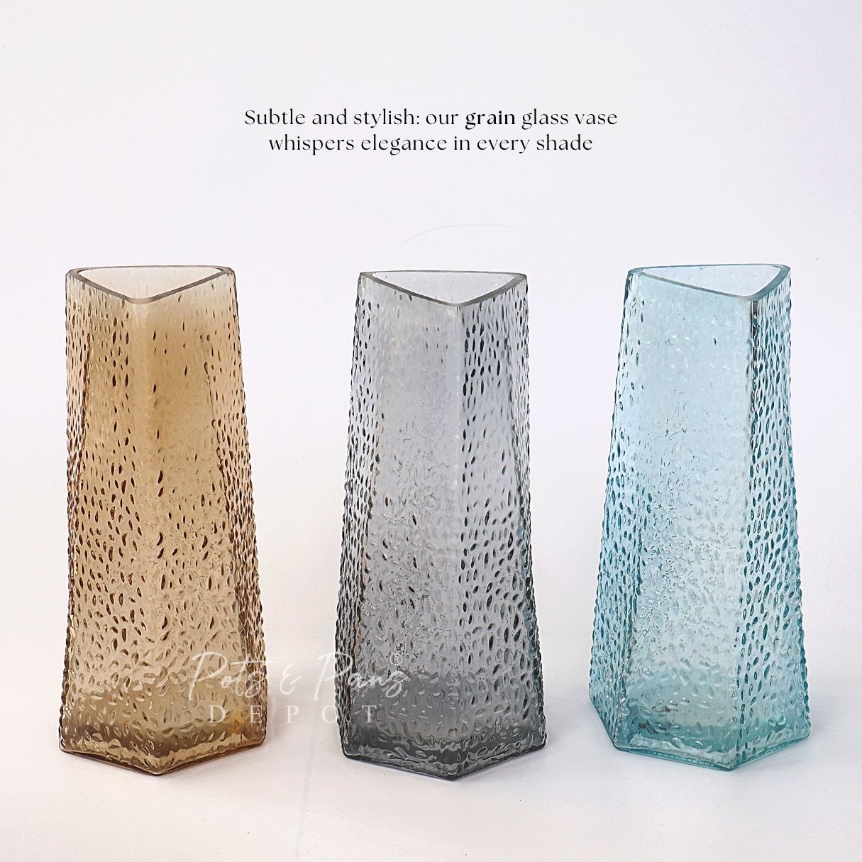 Grain Nordic Textured Glass Vase