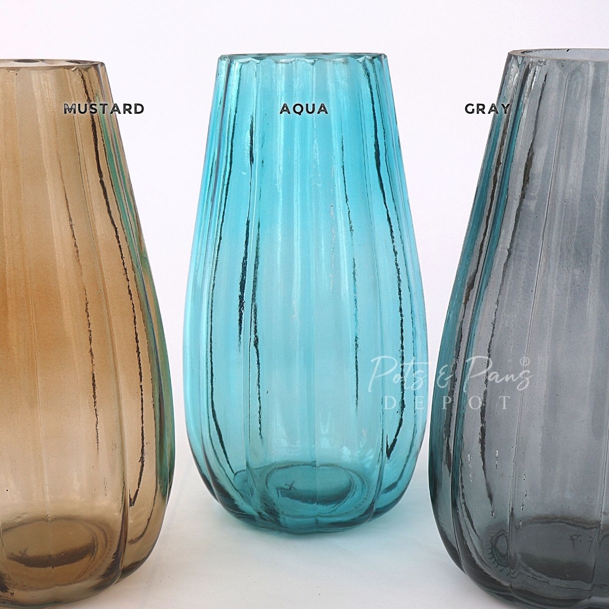 Pumpkin Nordic Textured Glass Vase