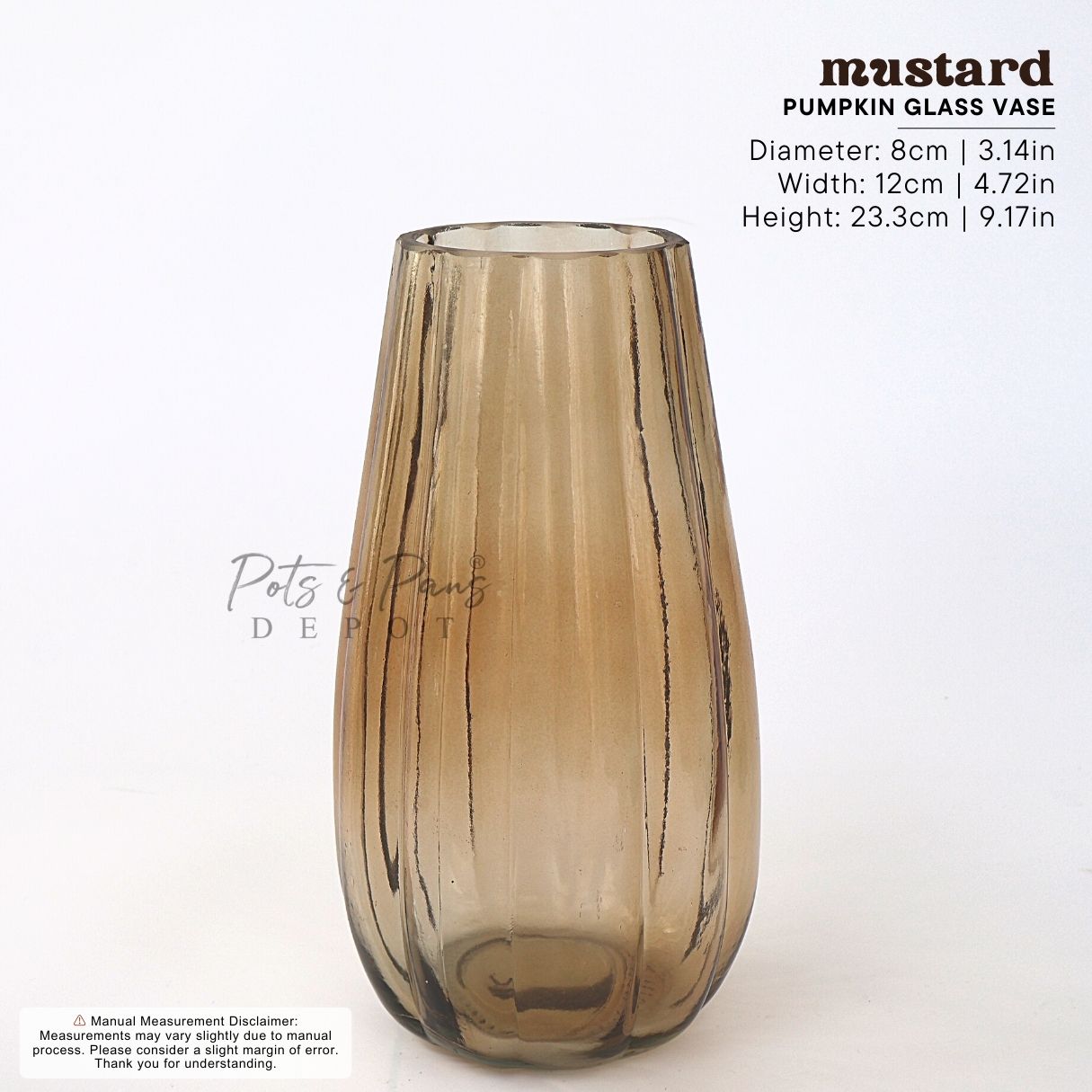 Pumpkin Nordic Textured Glass Vase