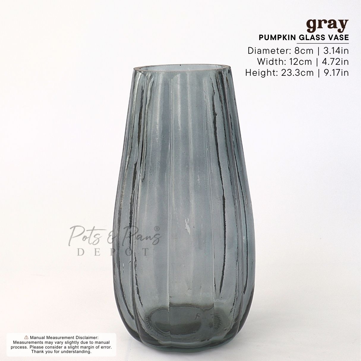 Pumpkin Nordic Textured Glass Vase