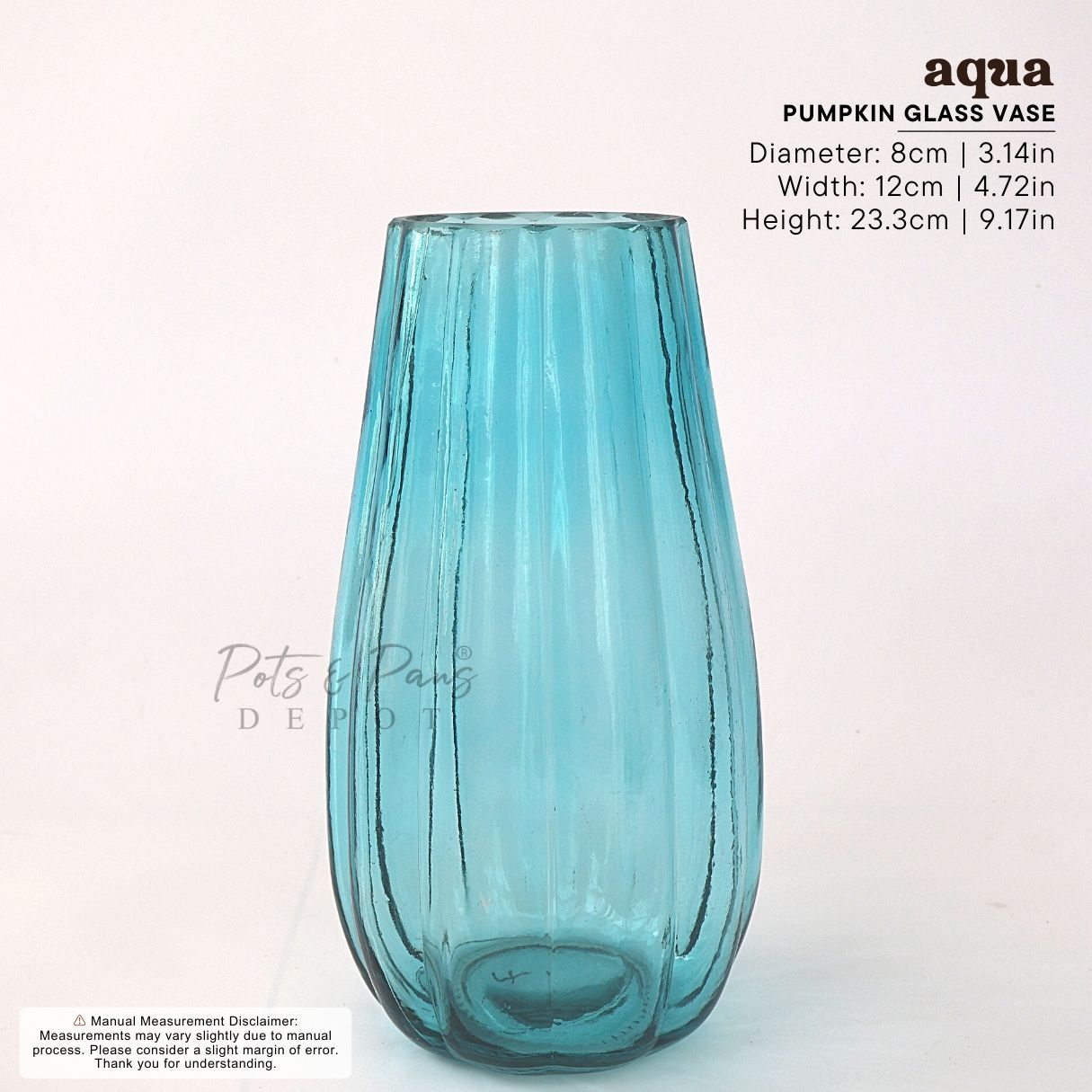 Pumpkin Nordic Textured Glass Vase