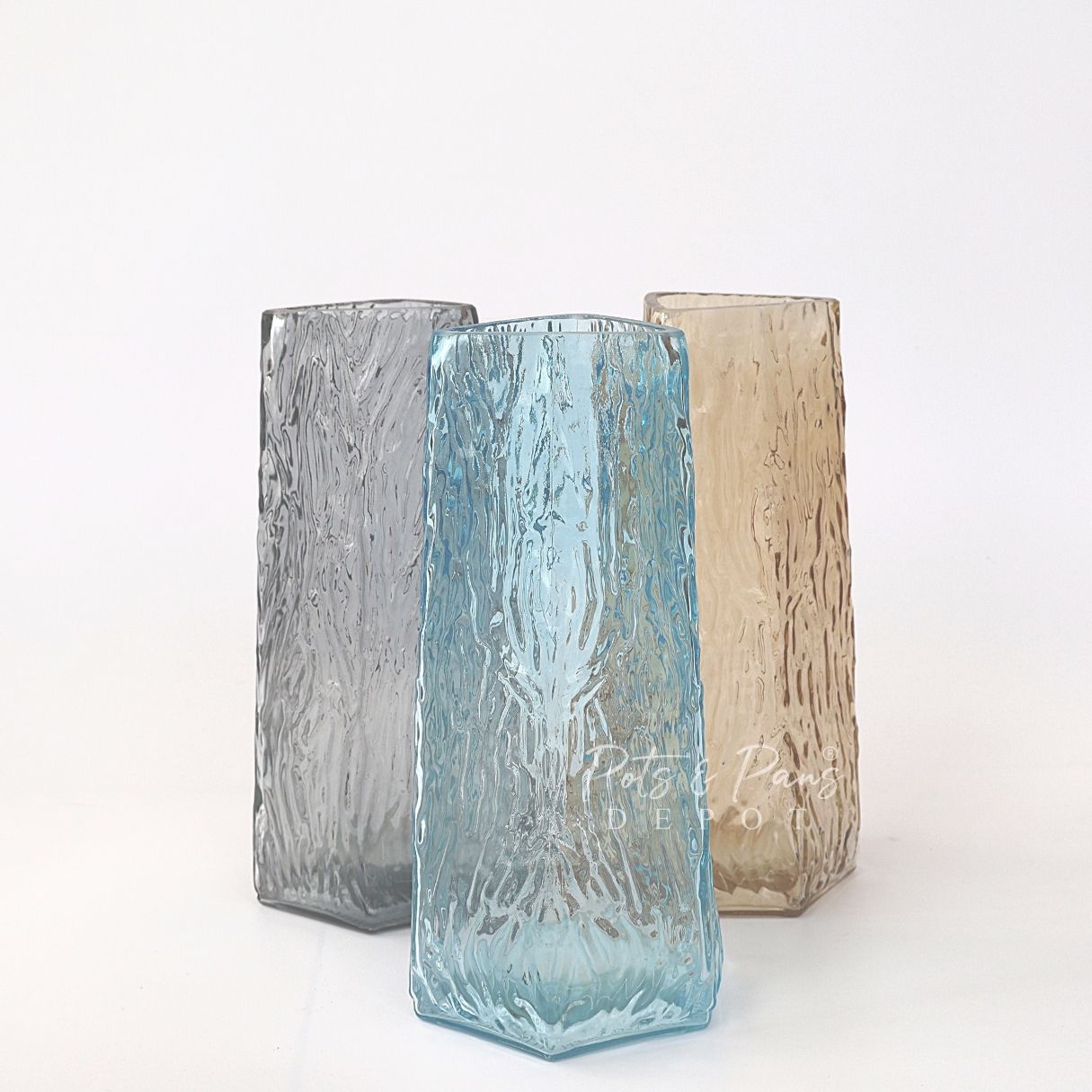 Wood Nordic Textured Glass Vase