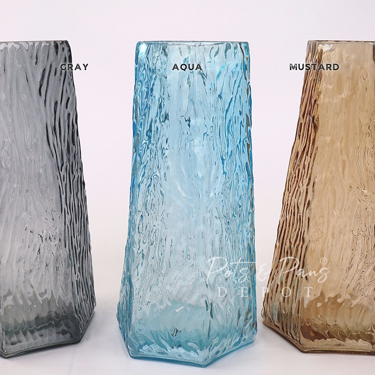 Wood Nordic Textured Glass Vase