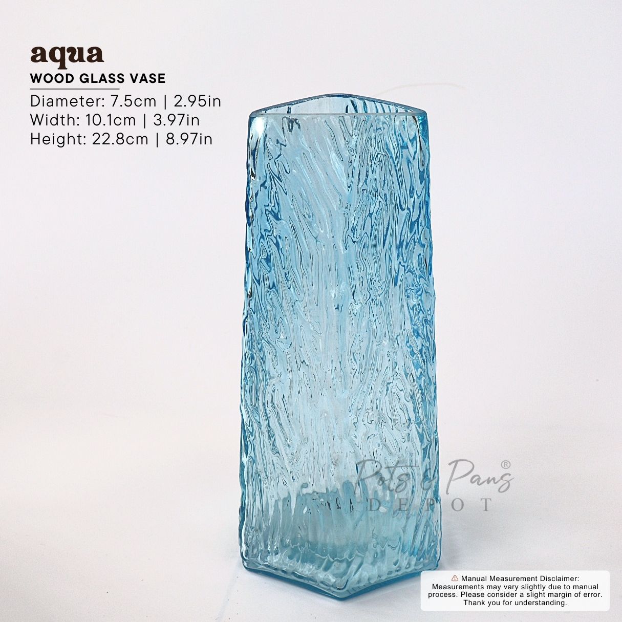 Wood Nordic Textured Glass Vase