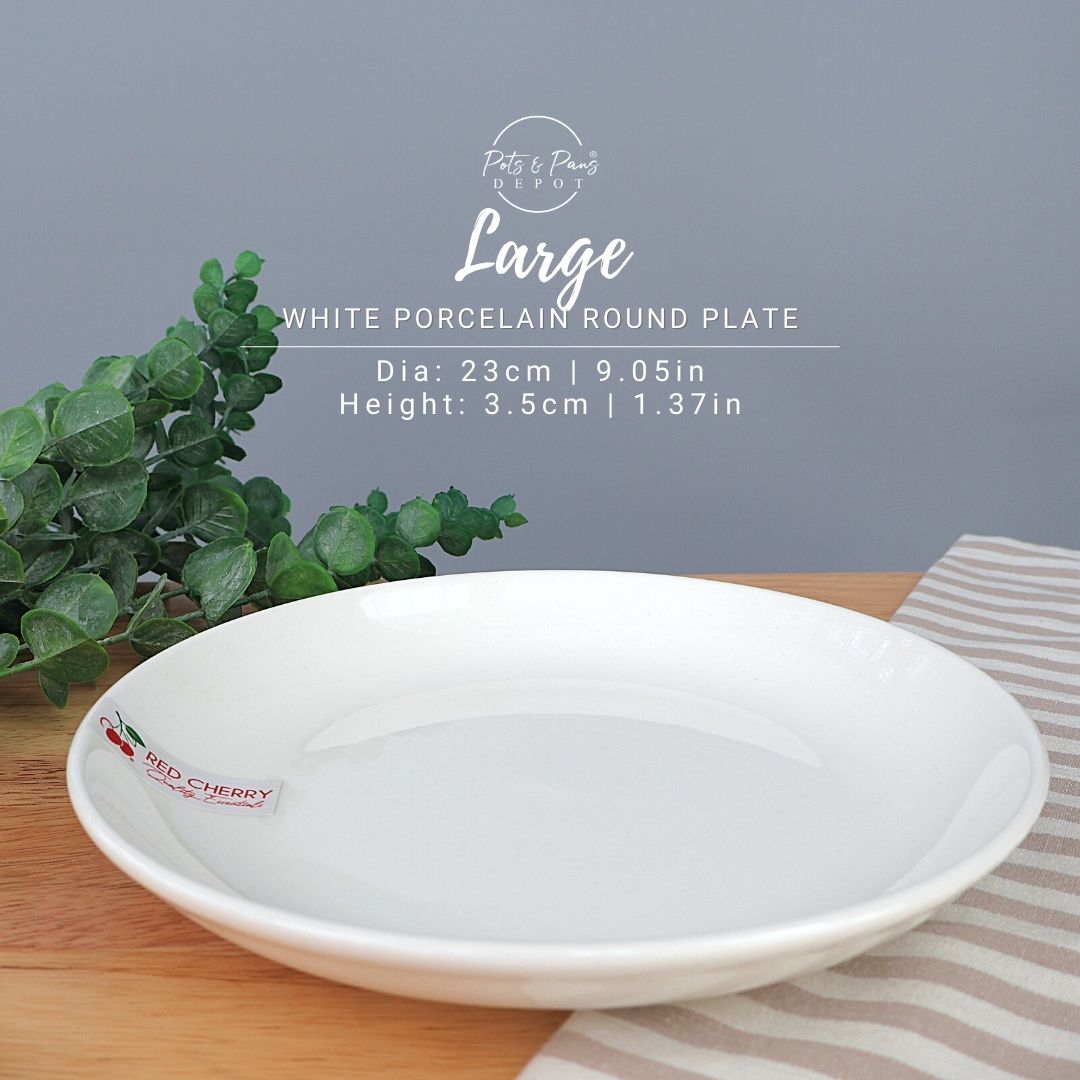 Ellie White Porcelain Round Plate