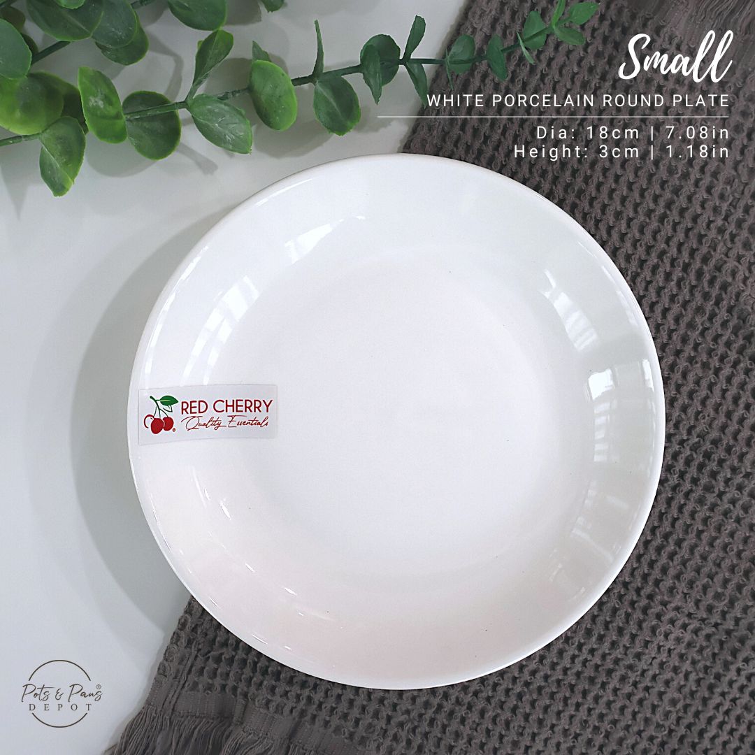 Ellie White Porcelain Round Plate