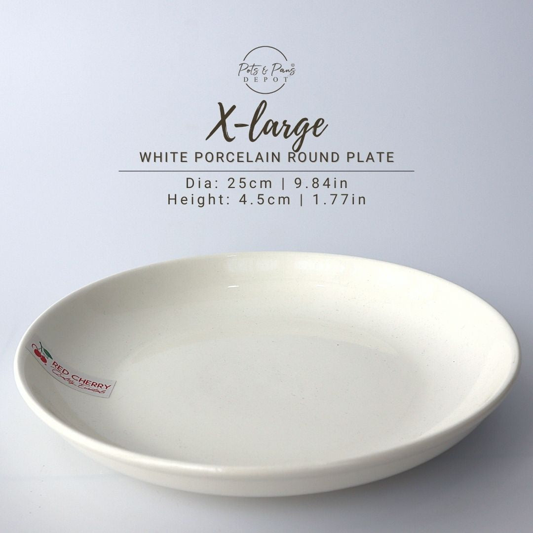 Ellie White Porcelain Round Plate