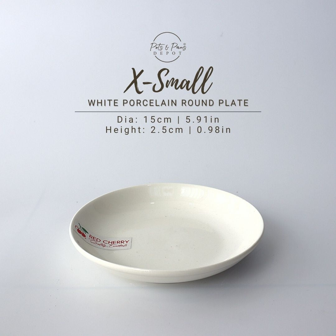 Ellie White Porcelain Round Plate