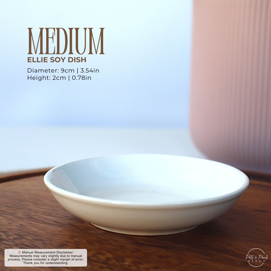 Ellie White Porcelain Soy Dish Plate