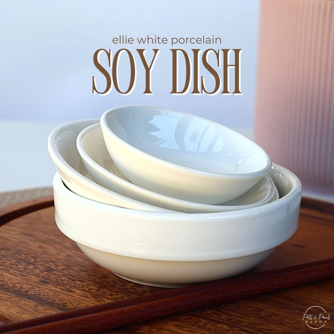 Ellie White Porcelain Soy Dish Plate