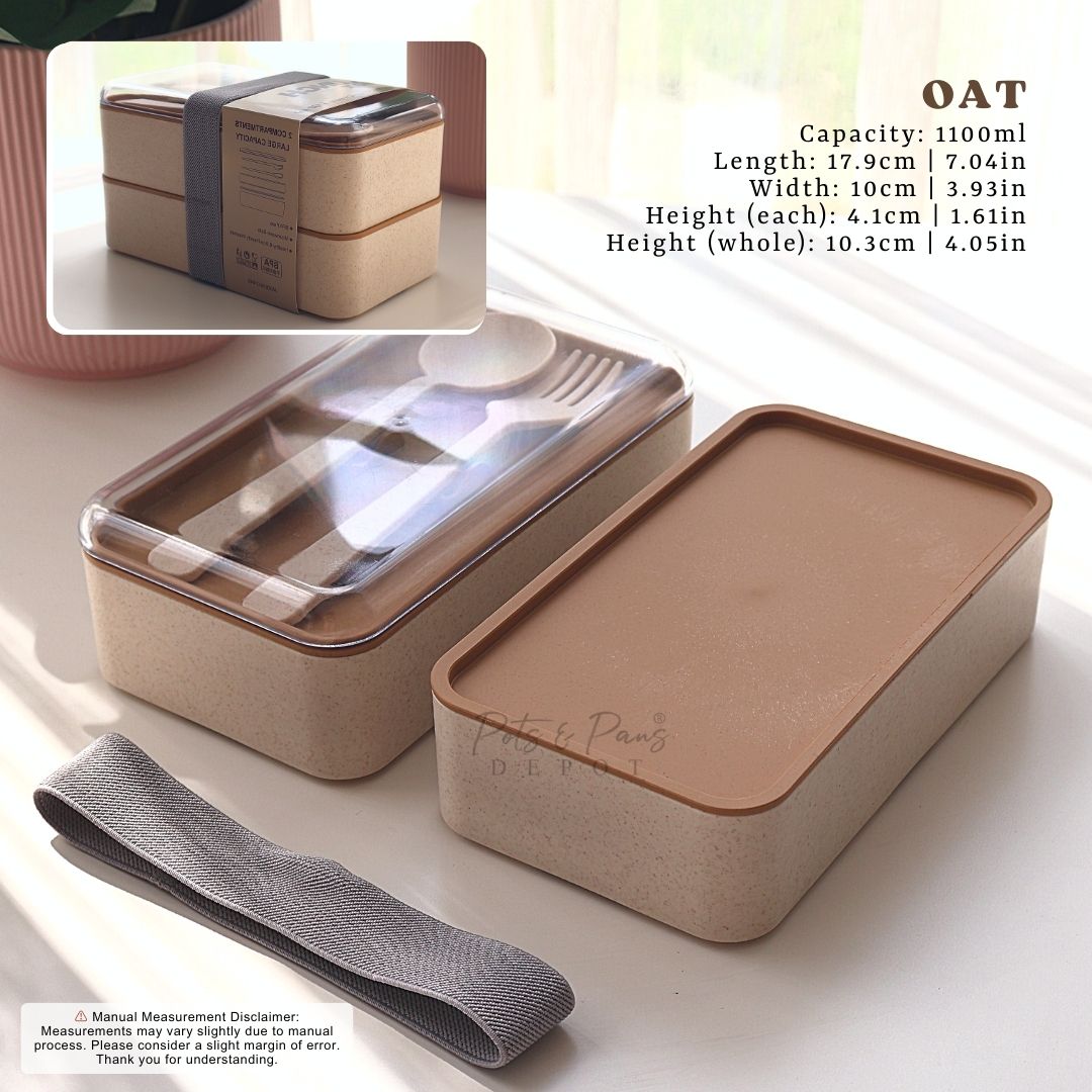 Everyday Beige Wheat Straw Bento Box