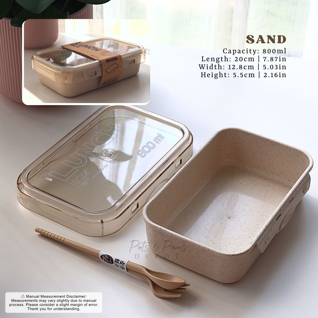 Everyday Beige Wheat Straw Bento Box