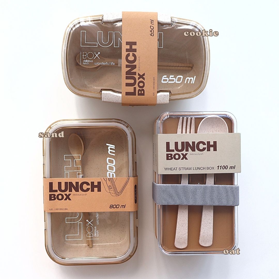 Everyday Beige Wheat Straw Bento Box