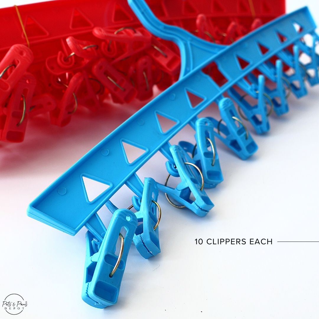 Flat Plastic Clip Hanger 6pcs