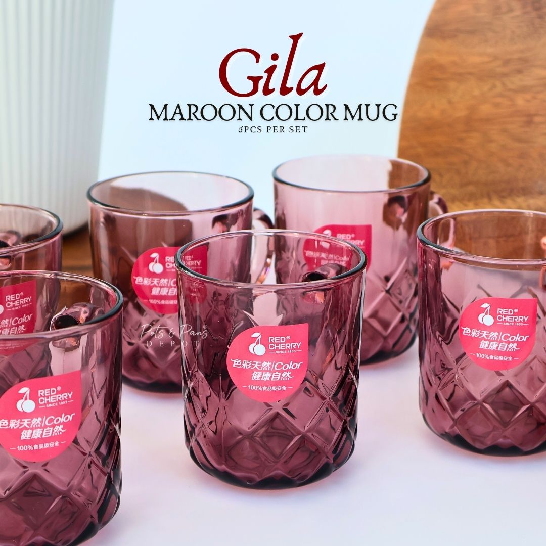 Gila Maroon Mug 6pcs Set 240ml