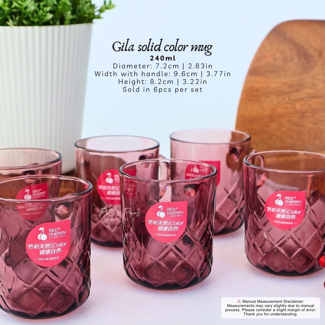 Gila Maroon Mug 6pcs Set 240ml