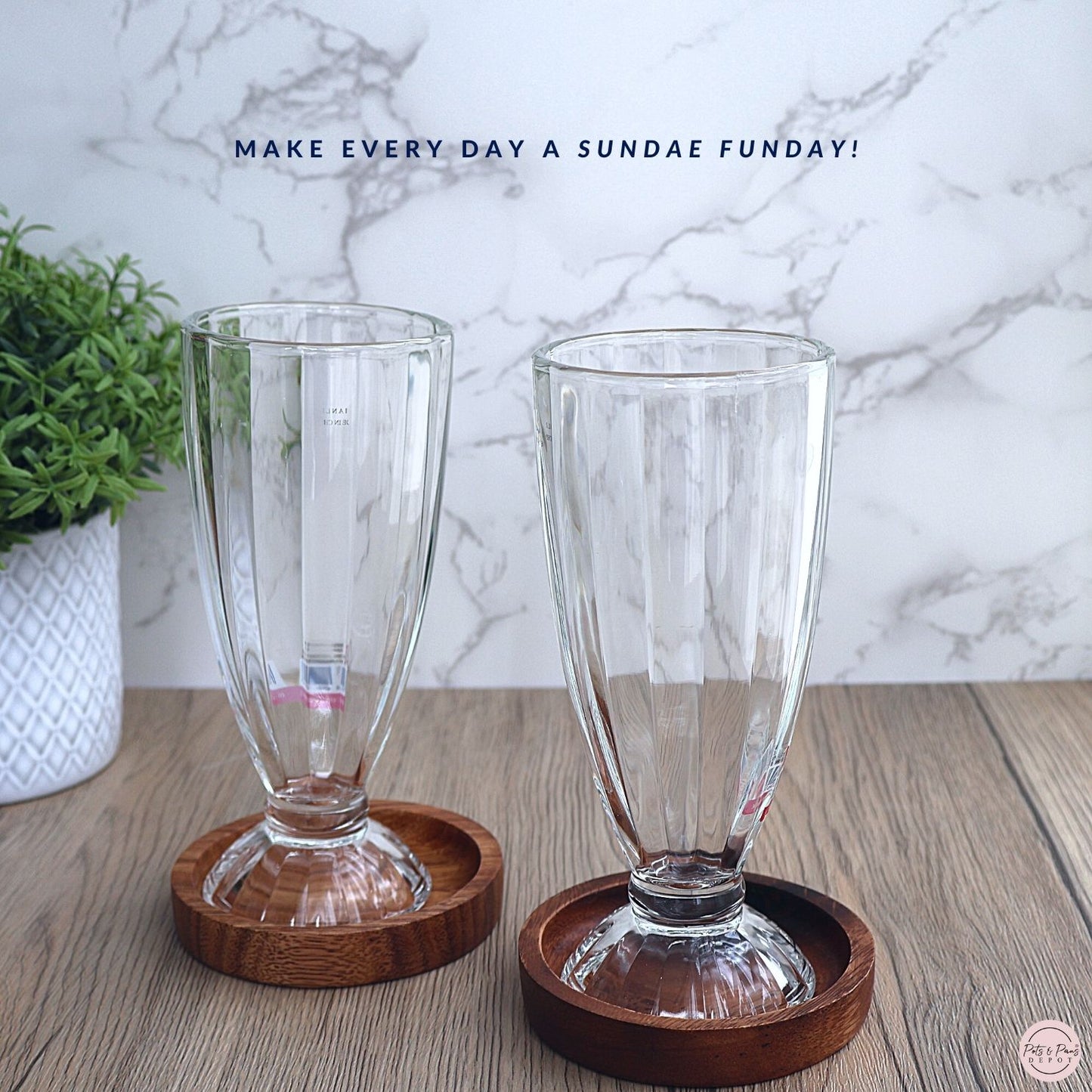 Ice Cream Sundae Glass Cup Set