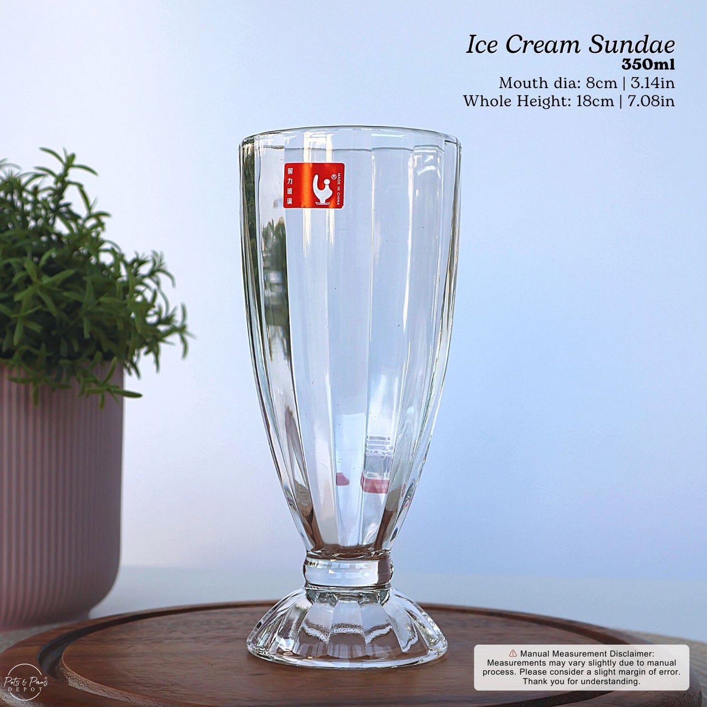 Ice Cream Sundae Glass Cup Set