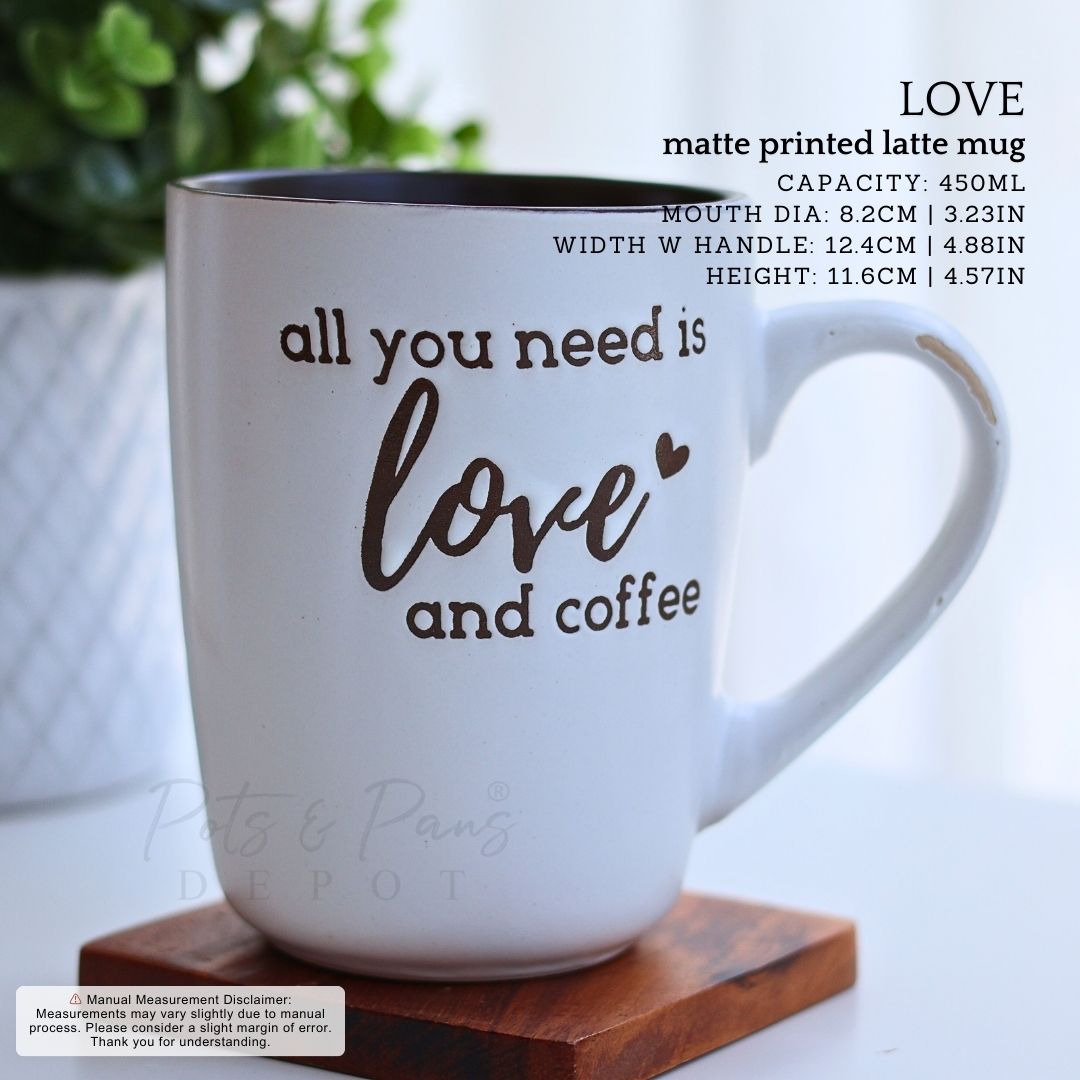 Matte Printed Latte Mug 450ml