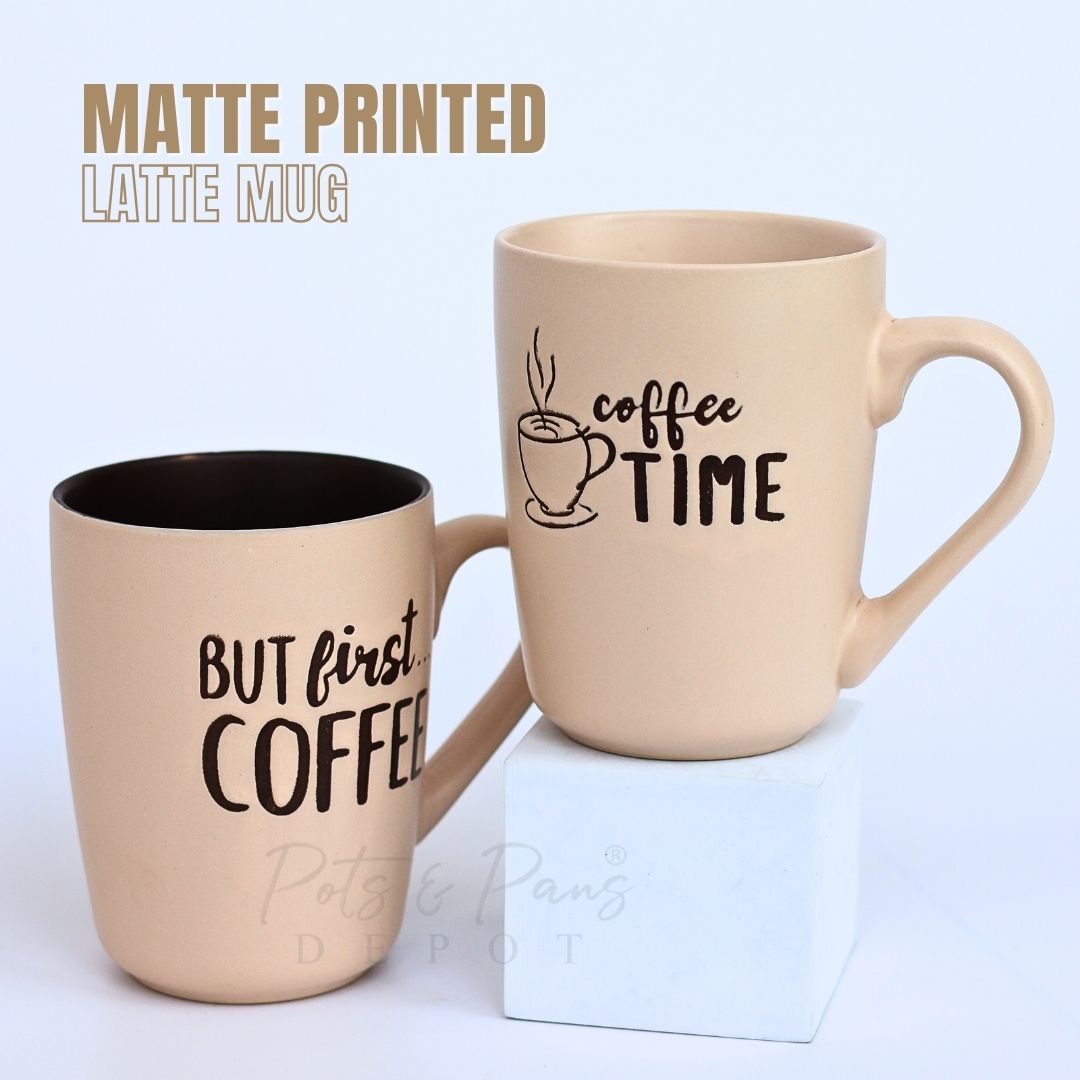 Matte Printed Latte Mug 450ml