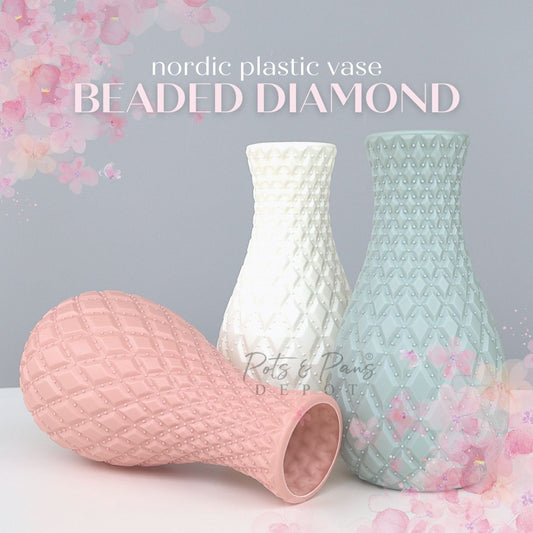 Beaded Diamond Nordic Plastic Vase