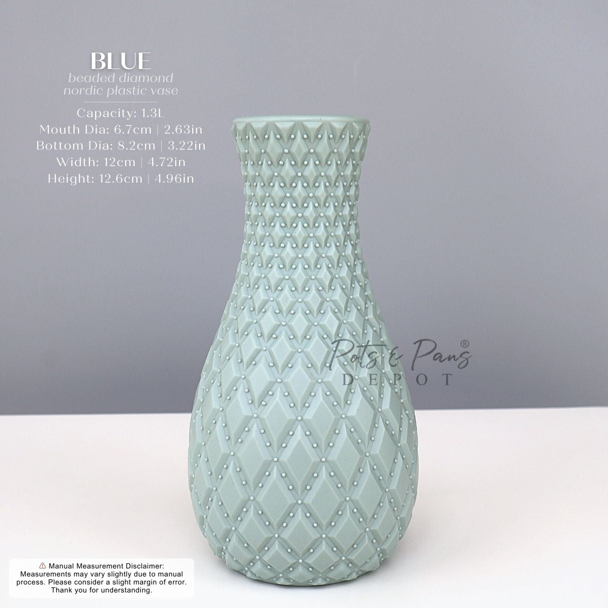 Beaded Diamond Nordic Plastic Vase