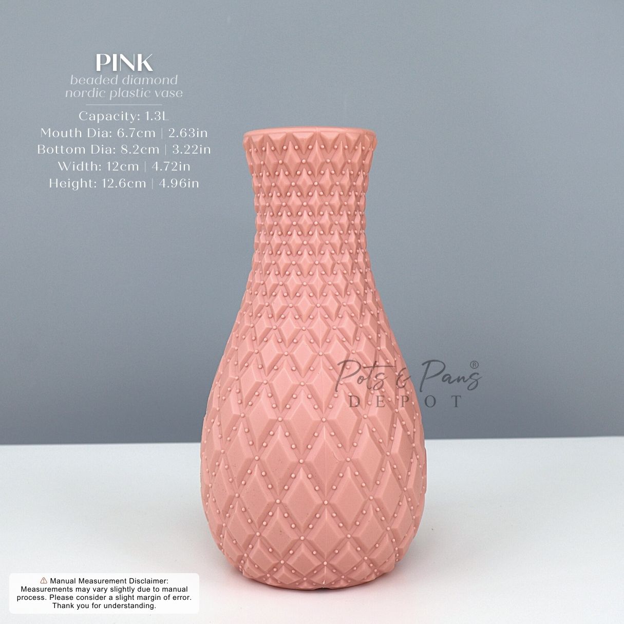 Beaded Diamond Nordic Plastic Vase