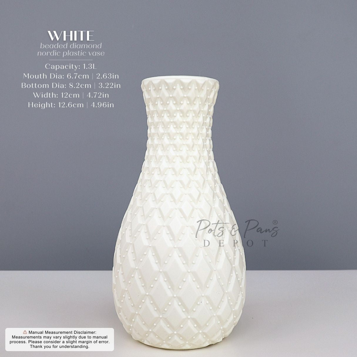 Beaded Diamond Nordic Plastic Vase