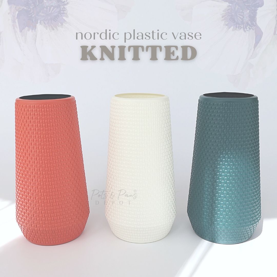 Knitted Pattern Nordic Plastic Vase