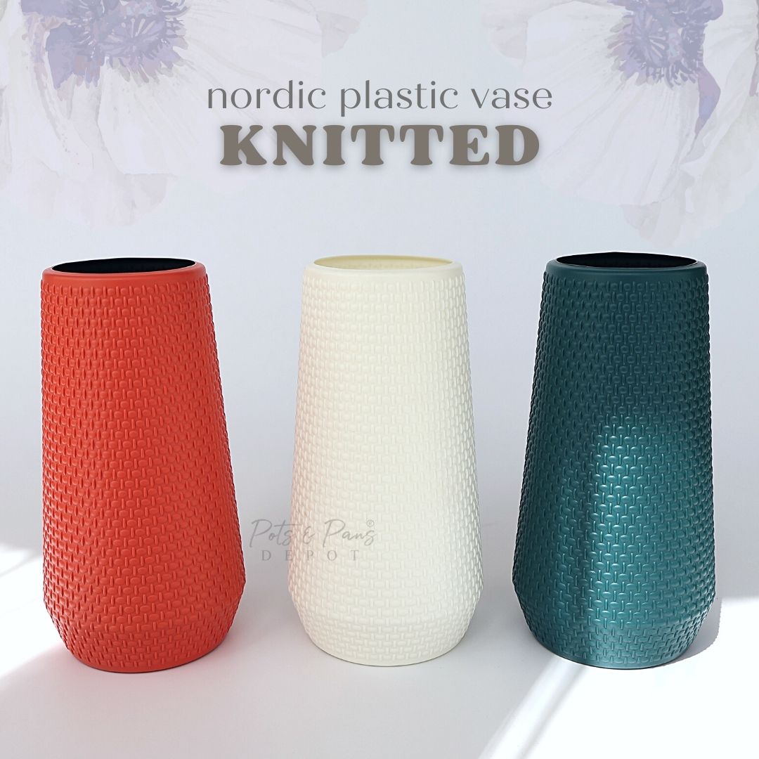 Knitted Pattern Nordic Plastic Vase