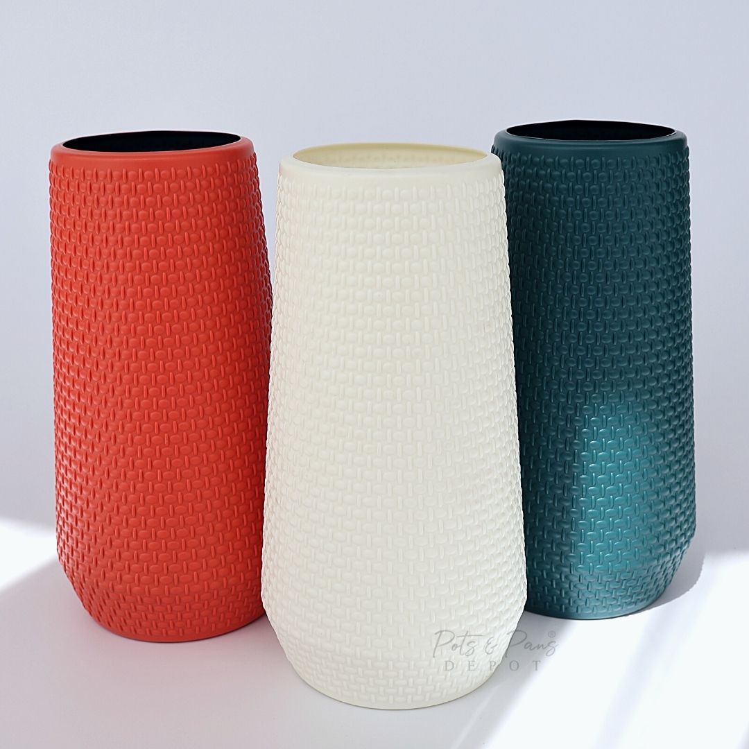 Knitted Pattern Nordic Plastic Vase