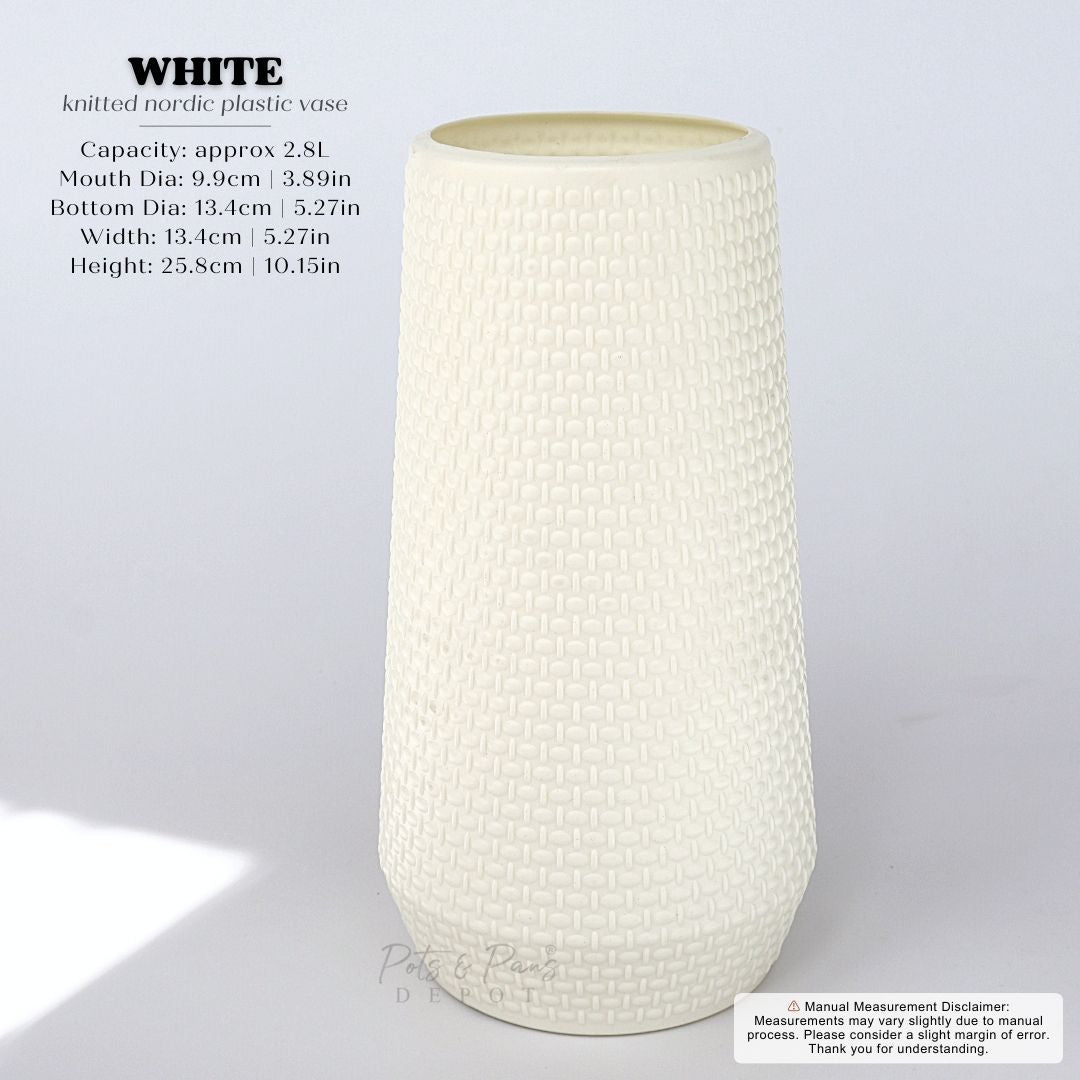 Knitted Pattern Nordic Plastic Vase